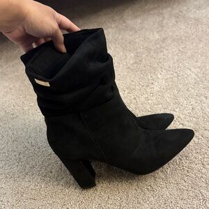 bebe Black Heeled Boots